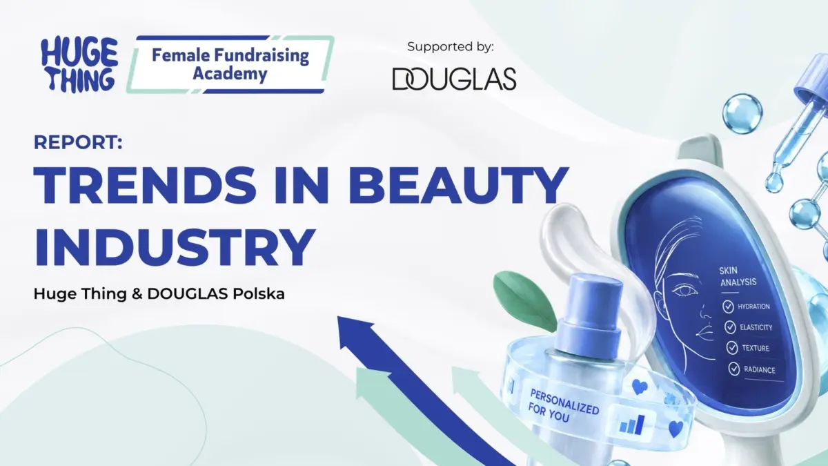 Okładka raportu Trends in Beauty Industry przygotowanego przez Huge Thing i Douglas Polska